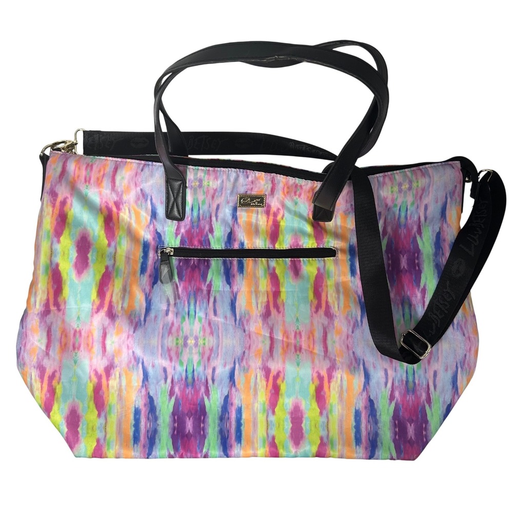 Betsey Johnson‎ Luv Betsey Large Weekender Travel Tote Bag Multi Color Tie Dye